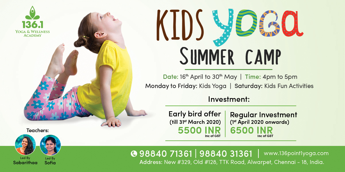 Kids Yoga Summer Camp - 136.1 Yoga Academy & Wellness Academy