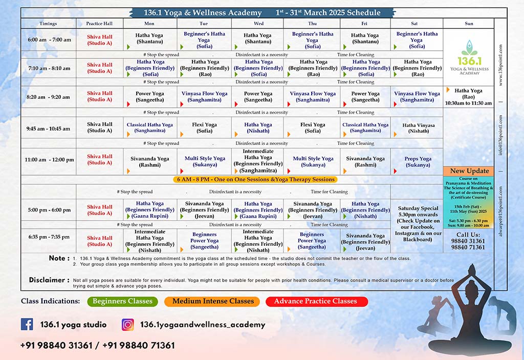 136point1yoga March-25-Schedule-Web